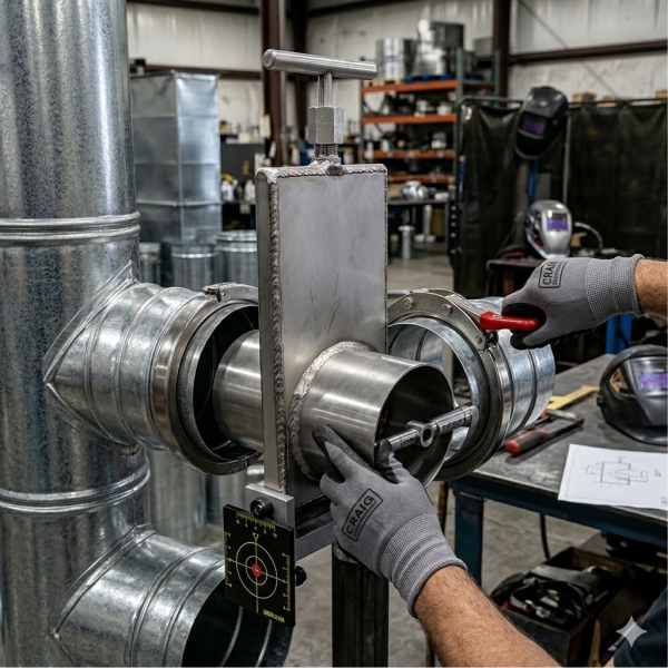 Industrial Ducting Solutions - Blast Gate being installed - Kentucky and Indiana | CRAIG Equipment